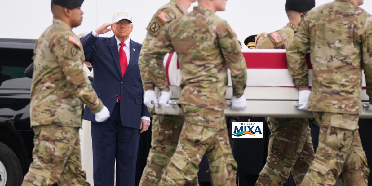 President Trump visit Dover to attend the honorary transfer of 6 American soldiers